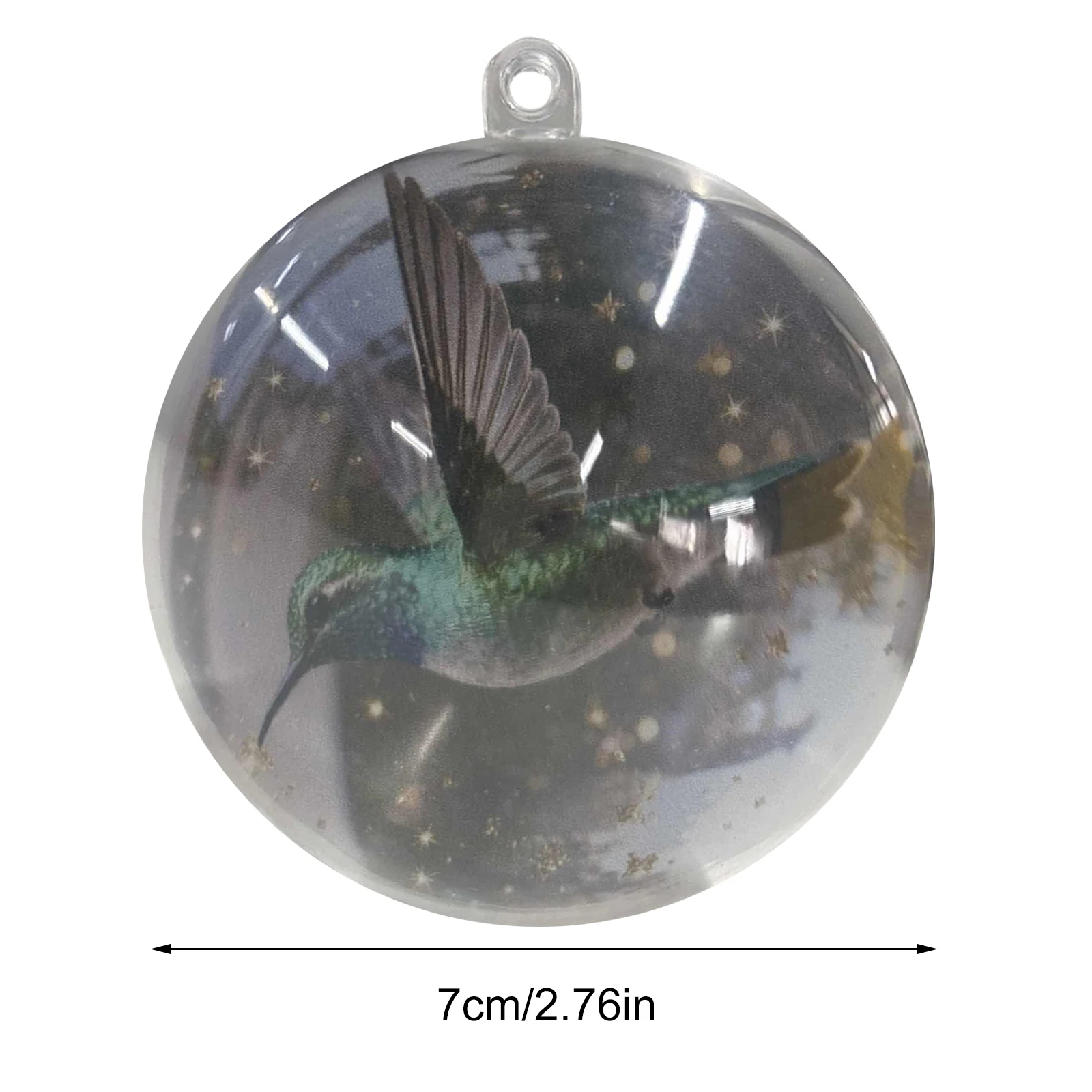 عيد الميلاد الديكور نموذج صغير لعوب الطيور الديكور الكرة 8 سنتيمتر شفافة معلقة عطلة عيد الميلاد الكرة شجرة عيد الميلاد قلادة #5