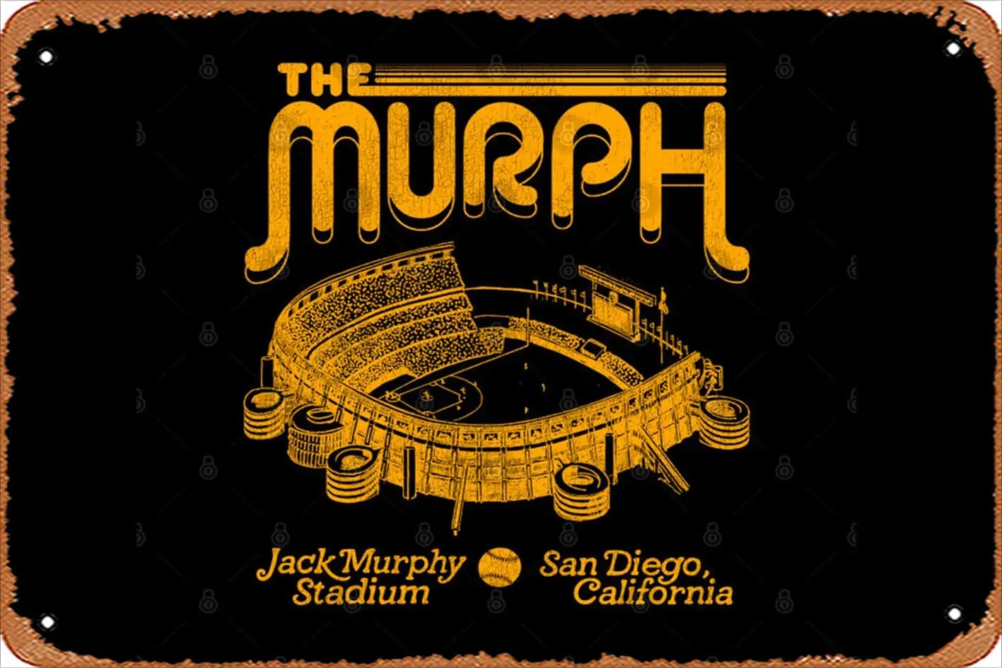 Retro Tin Sign THE MURPH Defunct Jack Murphy Stadium Vintage Funny Novelty Metal Signs Man Cave Humorous Signs Movies Music Bar