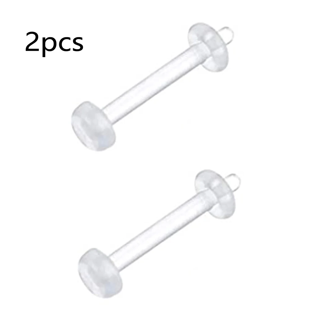 2pcs Clear Bioflex Nose Rings Belly Rings
