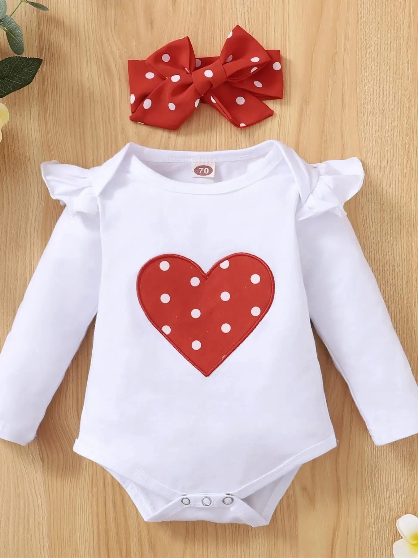 Newborn Infant  Baby Girls Clothes Outfits Long Sleeve  Romper Baby Pants Set Fall Winter Clothes For Girls For Valentine\'s  Day