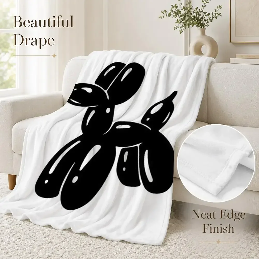 Black and white billiard cat record player Throw Blanket Soft Flannel Throw Lightweight Home Nap for Office Travel Sofa Bed