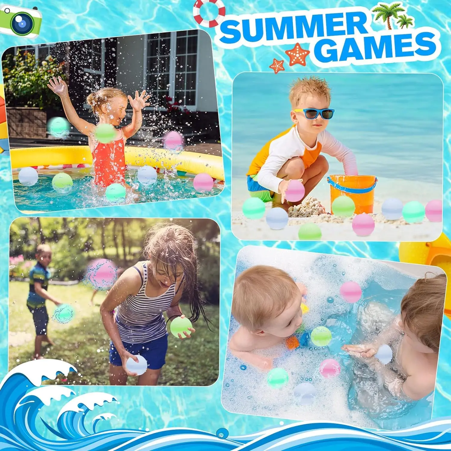 Herbruikbare waterballonnen Speelgoed Siliconen hervulbare waterballen Strandzwembadspeelgoed Kinderen Zomer Outdoor-activiteiten Waterbom Spelletjes Speelgoed