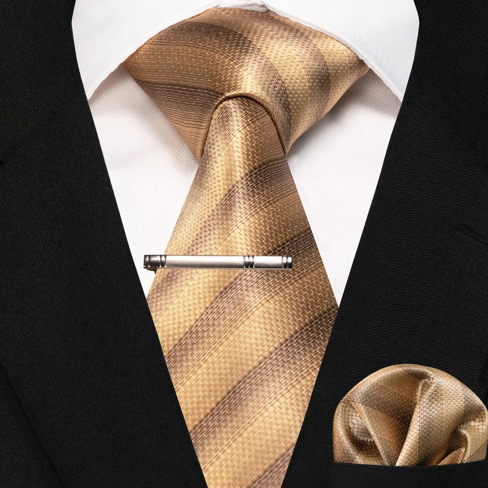 Grün Schwarz Plaid Streifen Krawatte für Männer Mode Seide Hochzeit Krawatte Einstecktuch Manschettenknopf Set Geschenk Herren Krawatte Business Party Zubehör – Detail 5