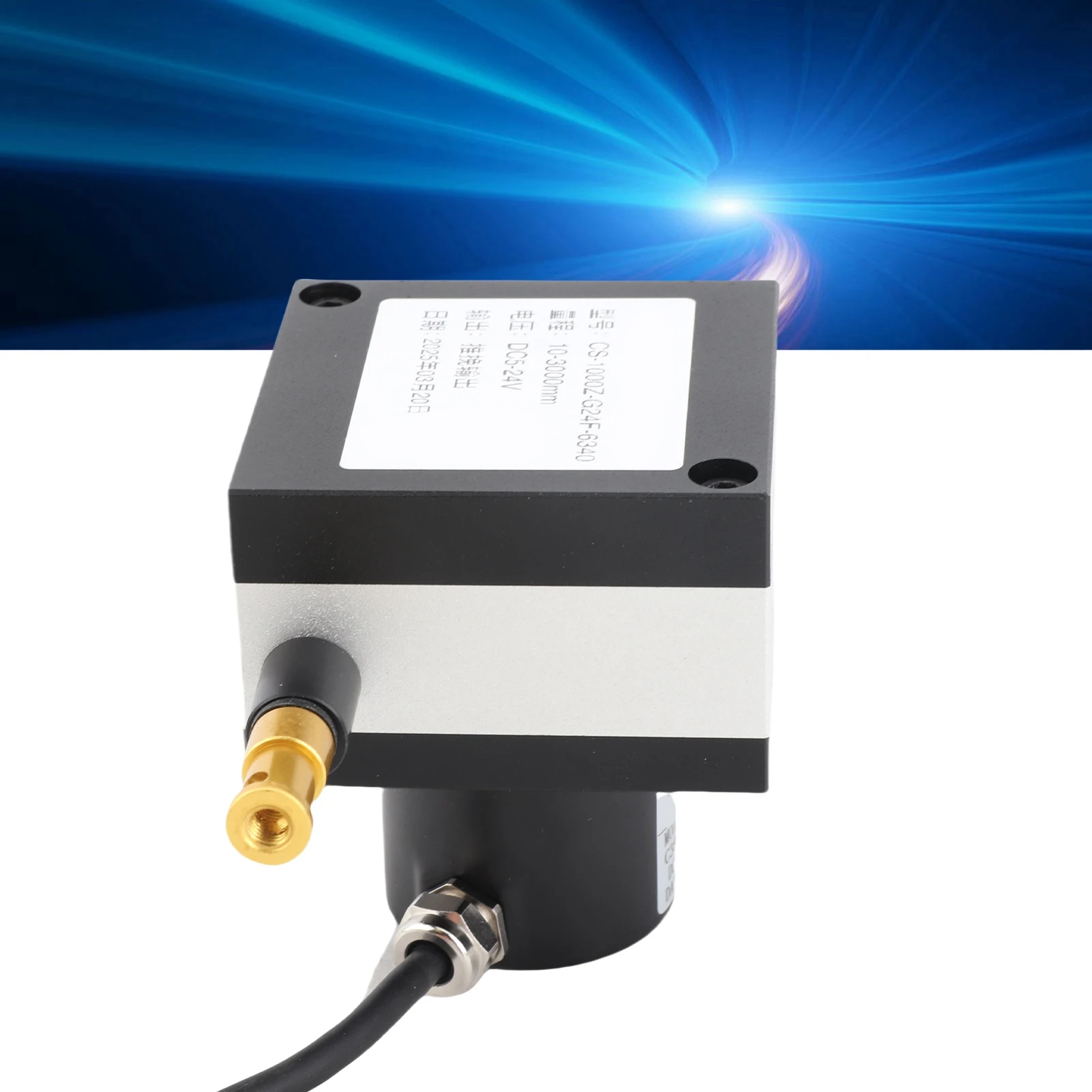 Cable Encoder Dia. 38mm Draw Wire Encoder 10 to 3000mm Range Incremental Cable Encoder for Cylinders Testing Machines DC8‑24V