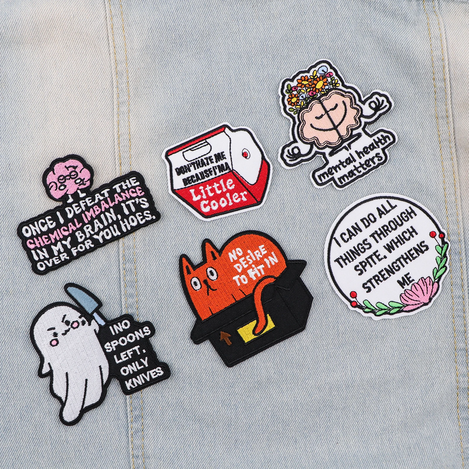 Funny Quotes Patches On Clothes Black Sheep Club Embroidered Patches Creative Badges Iron On Patch DIY Clothing Accessories