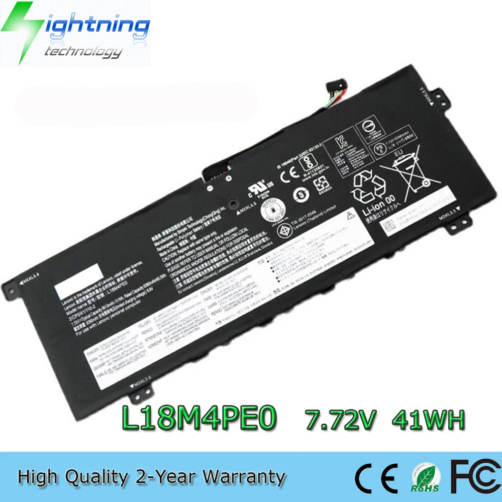 

L18M4PE0 7.72V 41Wh Laptop Battery for Lenovo Yoga C740-14IML 5B10W67296 L18L4PE0 etc.