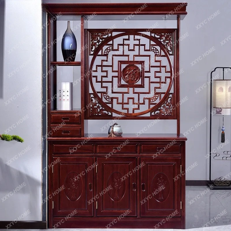 

L partition living room entrance cabinet Chinese antique wine cabinet