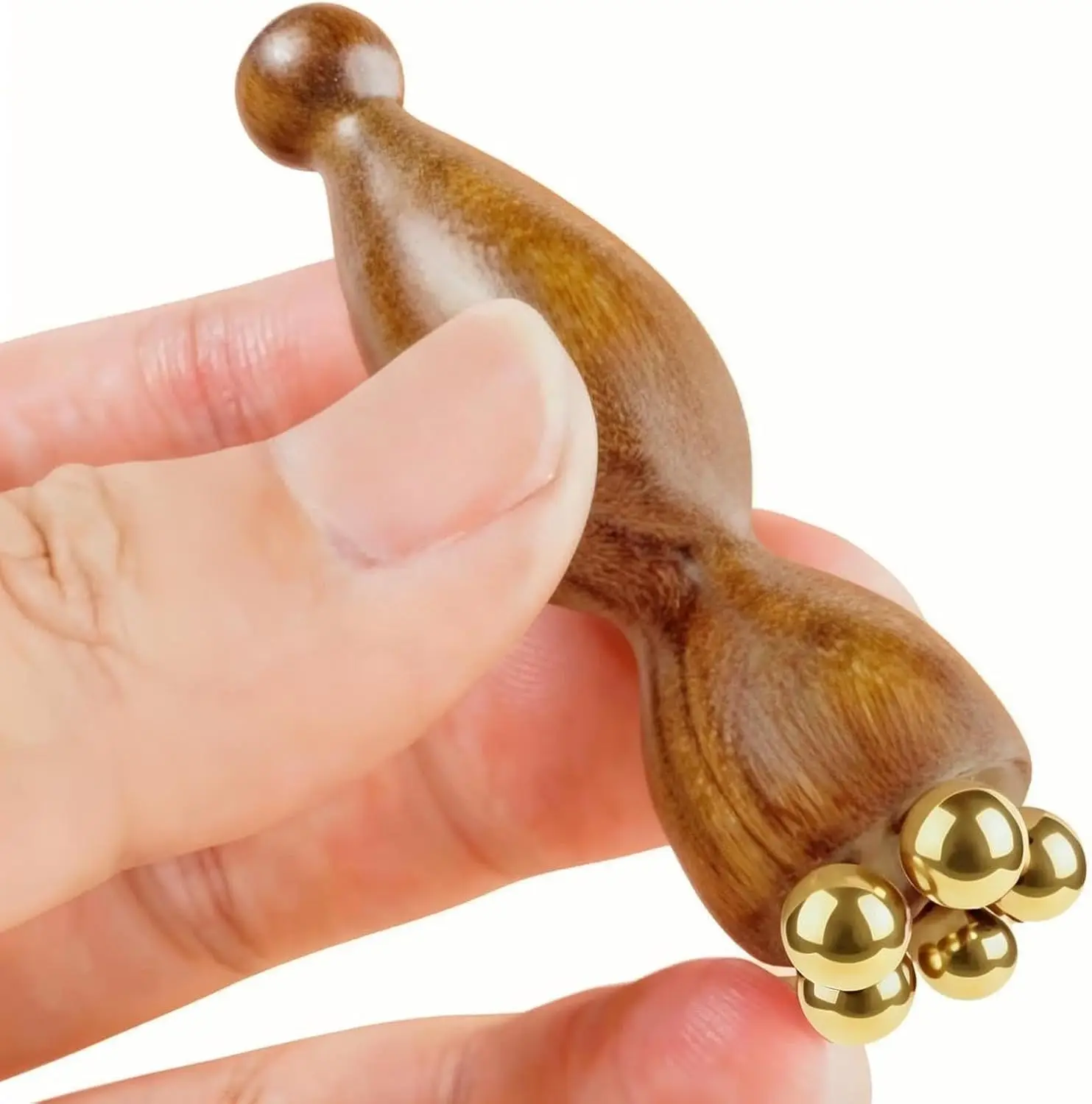 أداة تدليك الوجه الصغيرة لتدليك العين، مقبض فرشاة ميريديان للوجه والعيون، خرز تدليك النحاس، أداة سبا غوا شا #1