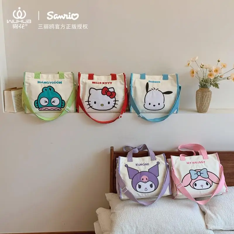 

Сумка на плечо Sanrio Hello Kitty My Melody, студенческая сумка на плечо для девочек, милая модная сумка для путешествий, портативная сумка большой вместимости, новинка