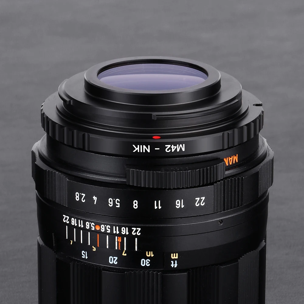 K&F CONCEPT Lens Adapter Ring for M42 Lens to Nikon Mount with Glass Cap for Nikon AI F D5100 D700 D300 D800 D90 DSLR Camera