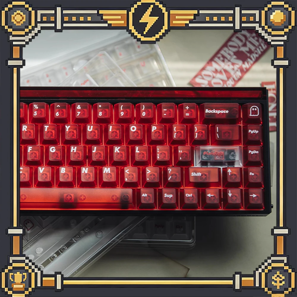 

LeleLab SupSupABS PC Keycaps Red Fog Permeable Keycap Original Factory Personalized Keyboard Keycaps Customized PC Gifts