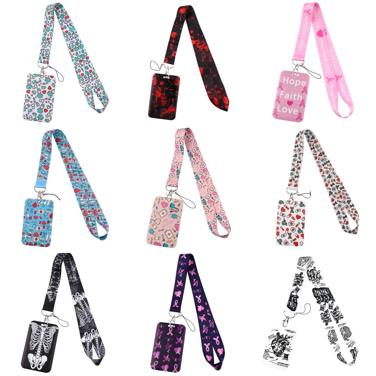 Doctor Nurse ID Card Case Neck Strap Women's Business Employee Case Badge Holder Medical Lanyard Hanging Rope