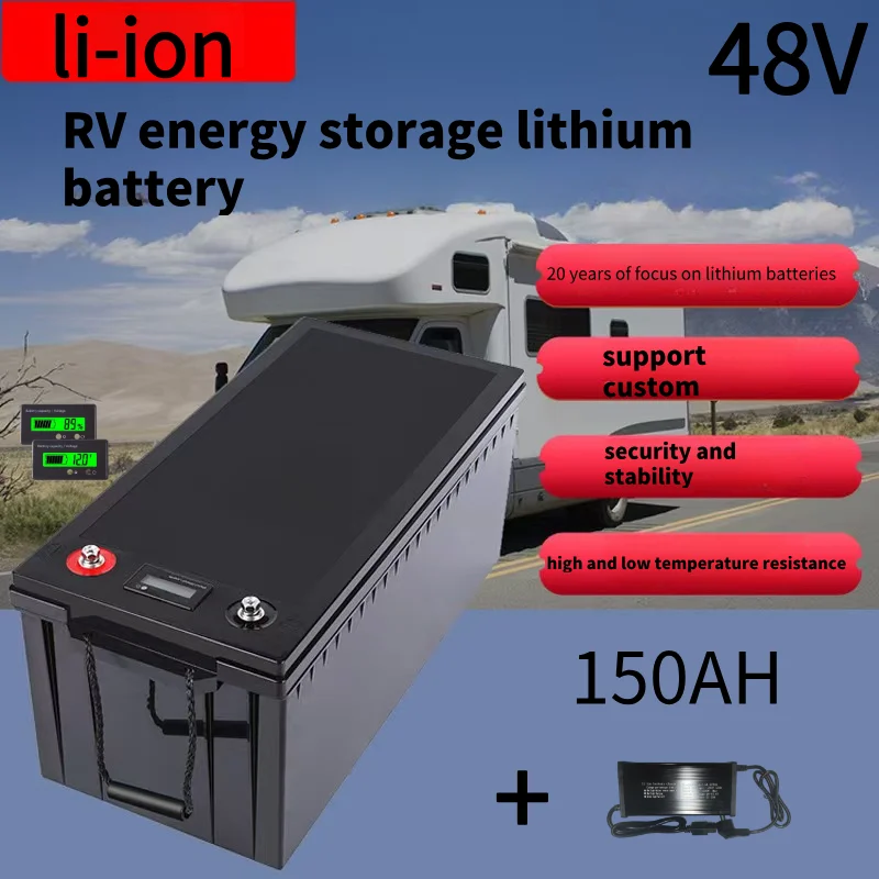 RV EV li-ion 48v 150AH Lithium Replace power battery 48v 100Ah 5kwh 7kwh for Golf cart backup inverter Solar System +20A charger