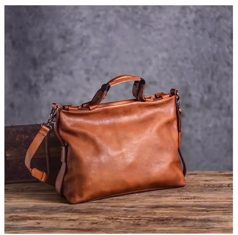 PNDME Designer Vintage Echtleder Aktentasche für Damen und Herren, Organizer, Luxus Rindsleder Arbeitstasche, Laptop-Messenger-Tasche, Handtasche – Detail 6