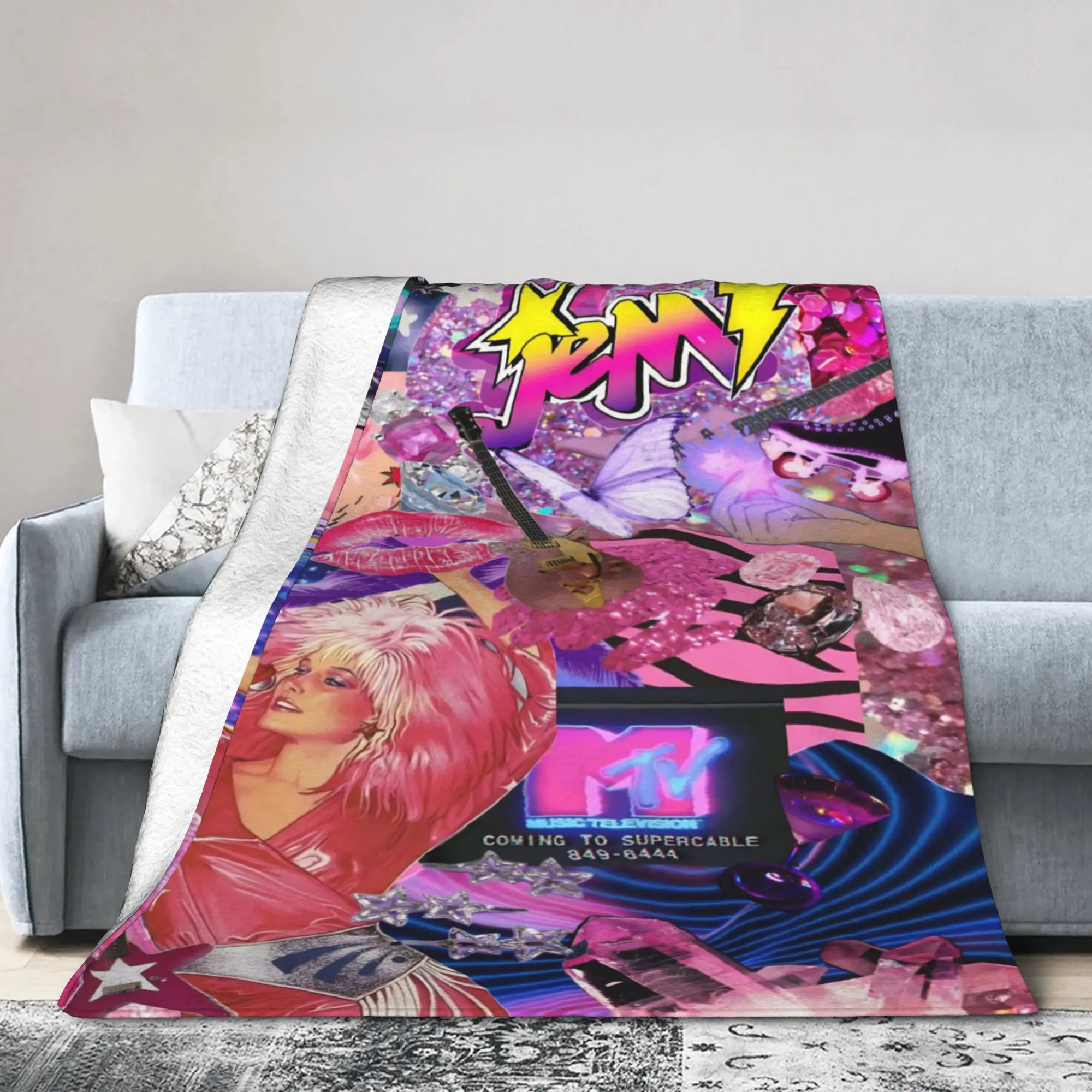 Novelty Design Jem And The Holograms Blankets Super Soft Flannel  Cozy Throw Blanket Machine Washable