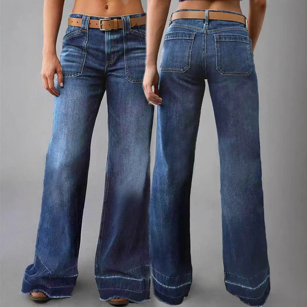 Women's High Waist Straight Leg Jeans Versatile Stylish Slimming Denim Pants Spring Autumn New Arrival Cross-Border Fashion