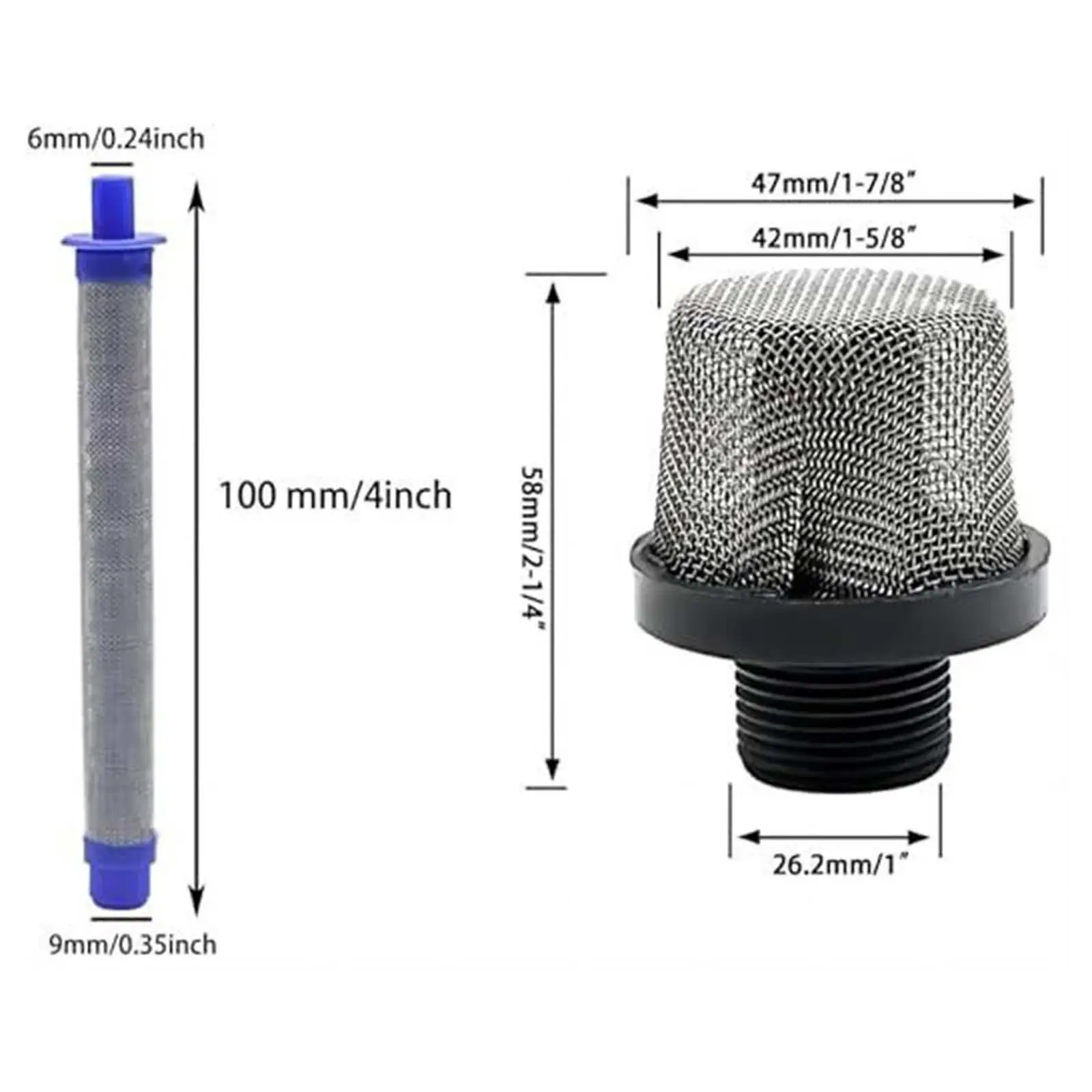 Airless Sprayer Machine Inlet Strainer Replacement 288716 288749 Filter Kit Stainless Steel Mesh Screen Thread Parts for Paint