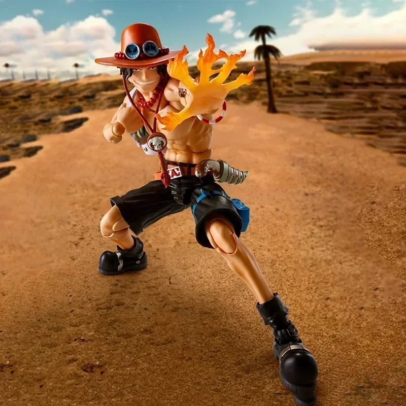 18CM Portgas D Ace Anime One Piece PVC KO Bewegliche Actionfigur Desktop-Dekoration Ornament Modellbausatz Trendiges Spielzeug Geschenke für Jungen