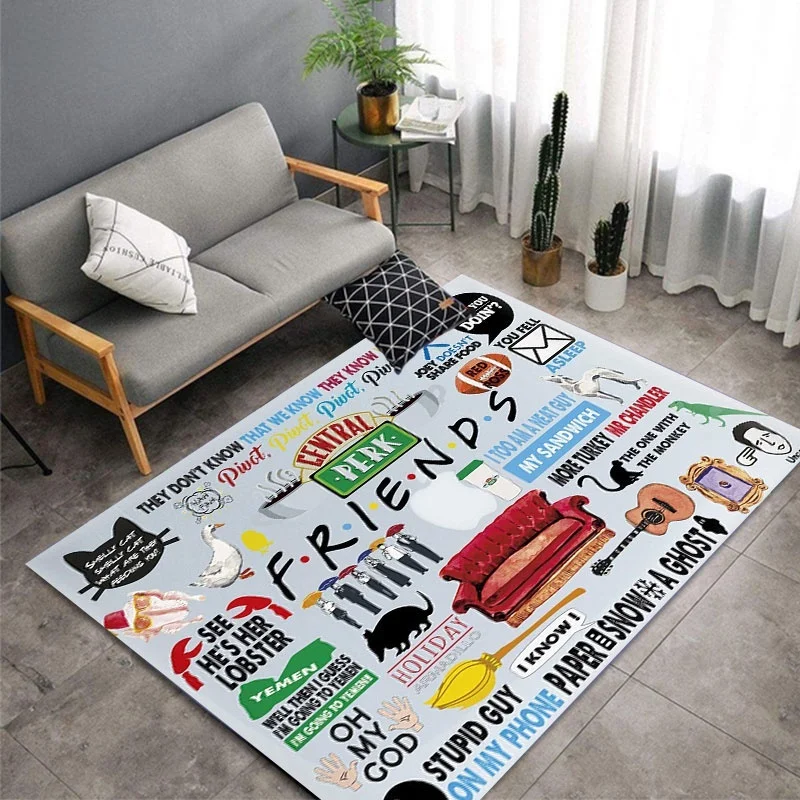 

3D Printed Friends Tv Show Floor Mats Doormats Home Area Rug Carpet for Bedroom Kids Play Mat Nursery Throw Rugs Living Room Mat