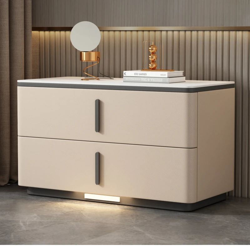 Nightstand Wood Coffee Table Bedside Narrow Design Open Cabinets Bed Side White Dresser Room Designer Muebles Closets Low