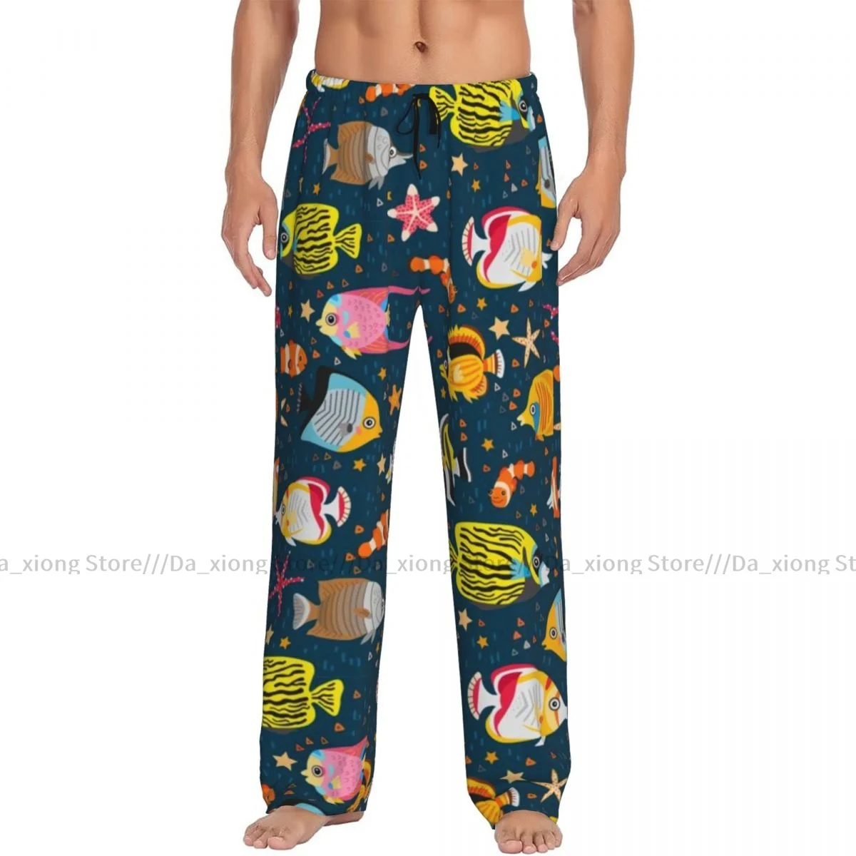 Men's Sleepwear Loose Sleep Pants Pajamas Exotic Tropical Fishes Long Lounge Bottoms Casual Homewear