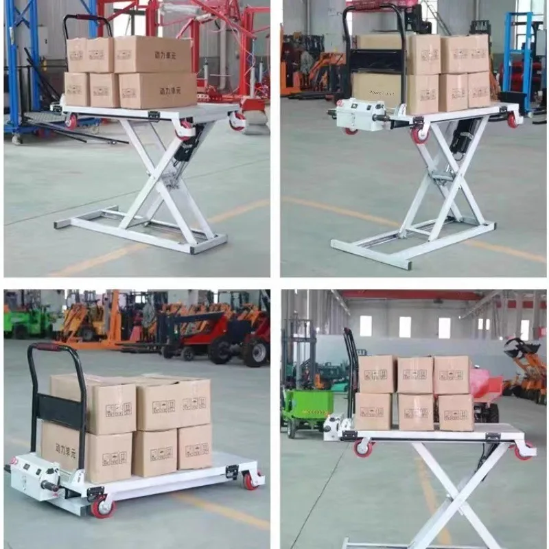 Portable electric hydraulic lift truck loading and unloading scissor forklift truck