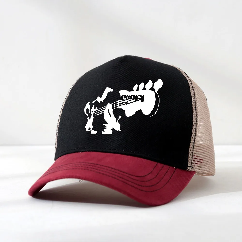 Women's Bass Music hat Bass Guitar Bass Fun Graphic Baseball Cap Summer Unisex visor Mesh breathable Cap Adjustable Outdoor hat
