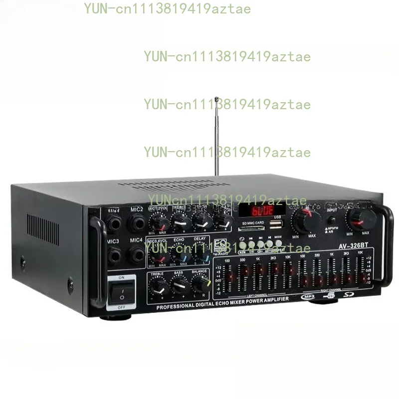 High-power household power amplifier 12V/220V Bluetooth equalizer Car Karaoke dual-purpose power amplifier