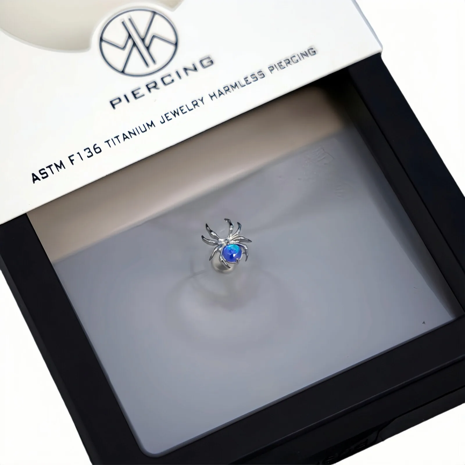 16 جرام ASTM F136 قضيب تيتانيوم أوبال العنكبوت الغضروف أقراط الحيوان العنكبوت اللولب الزنمة الفص مسمار هالوين ثقب المجوهرات