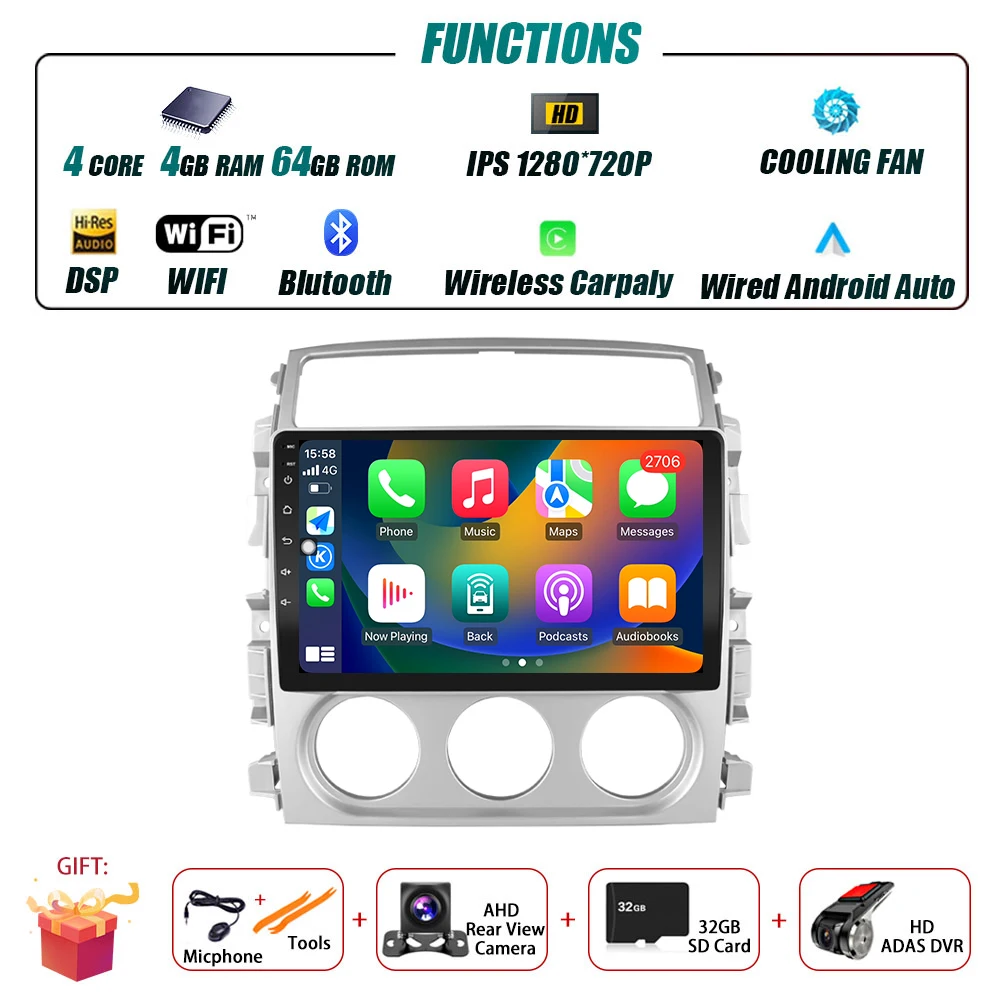 Android 16 Voor Suzuki Liana 2004-2013 Auto Radio Multimedia Video Player GPS Navigatie Stereo Draadloze Carplay Auto WIFI GEEN 2DIN