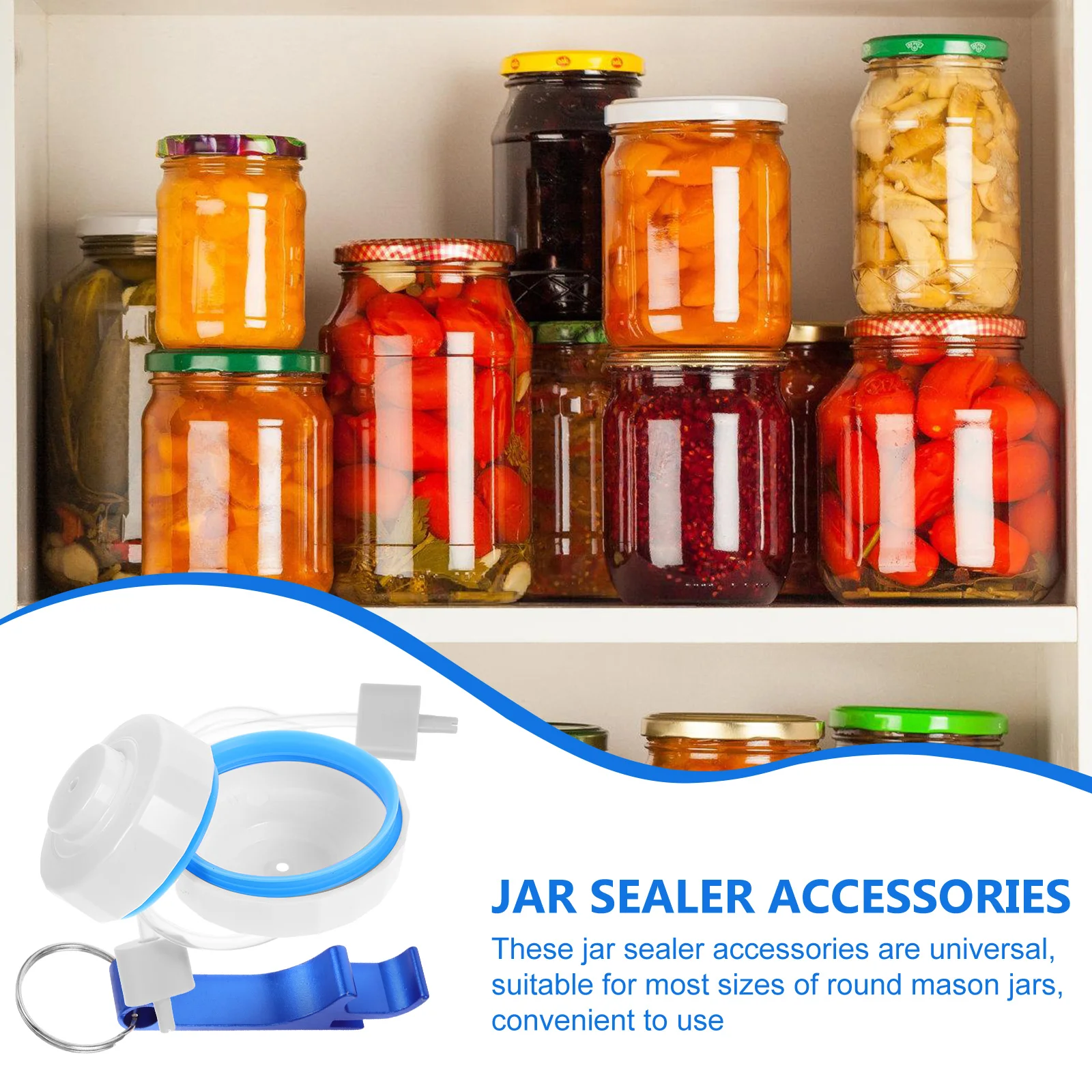 

Jar Sealer Accessories Can Hand Tools Sealers Round Stainless Steel Vacuum for Jars
