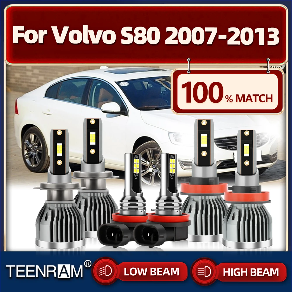 

60000LM Canbus LED Headlight Bulbs 12V 6000K Car Fog Lights 360W Auto Lamps For Volvo S80 2007 2008 2009 2010 2011 2012 2013