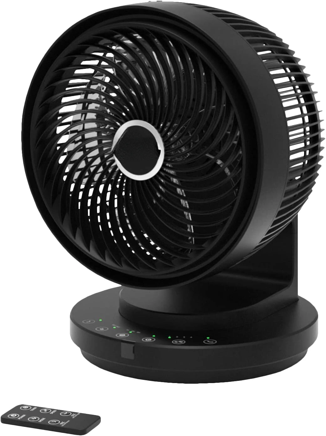 

9\u201D Oscillating AC Desk or Table Fan, Remote Controlled, 4 Speed Settings, 2 Wind Modes, Targeted Airflow Control, , Perfect