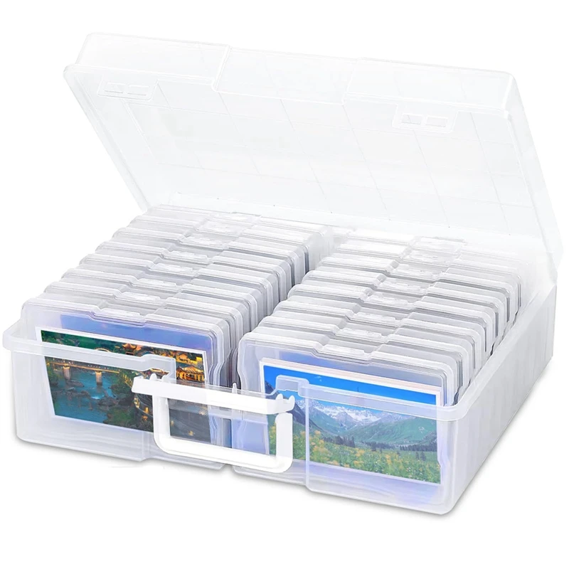 

Portable Photo Storage Boxes,With 16 Interior Compartments,Capacity Up To 1600 4X6 Inch Photos,For Seeds,Office Supplies