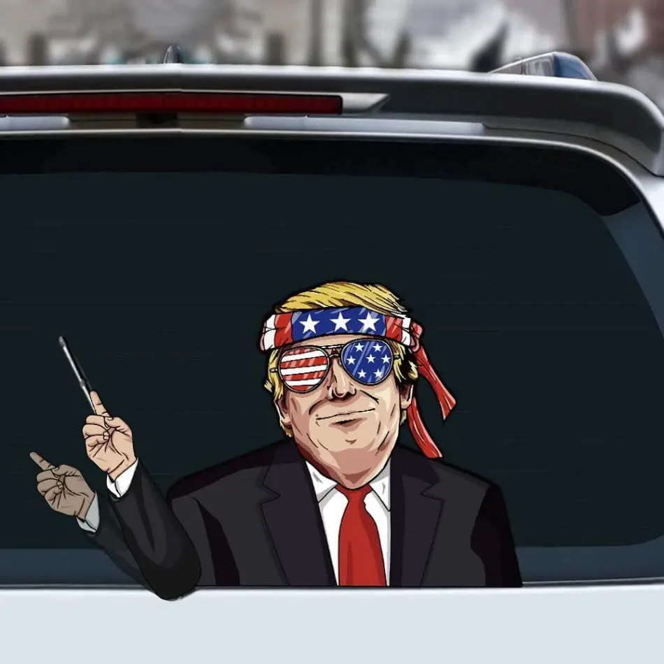 

1PC Auto Accessories New Car Rear Windshield Wiper Sticker Trump Presidential Election Car Styling Decoration Sticker