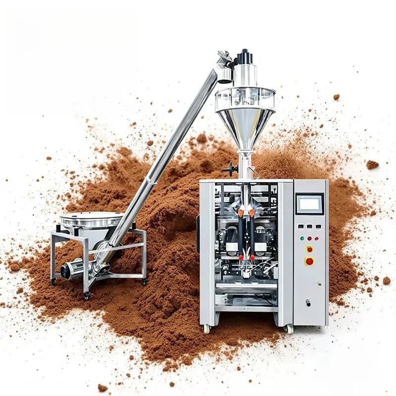 Checkweigher Metal Detector Automatic Flour Bagging Machinery Plant Quad Seal Bag Powder Packaging Line