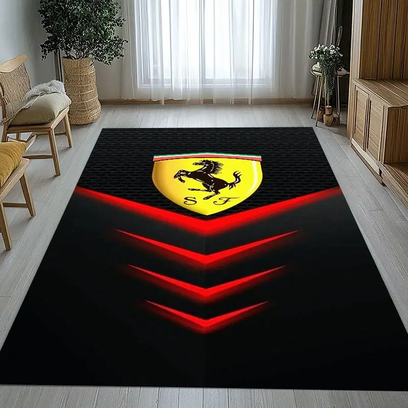 Luxury F-Ferrari Style Racing Car Soft Non-Slip Large Area Rug for Living Room,Bedroom Playroom Carpet Mat for Sofa,Home Decor