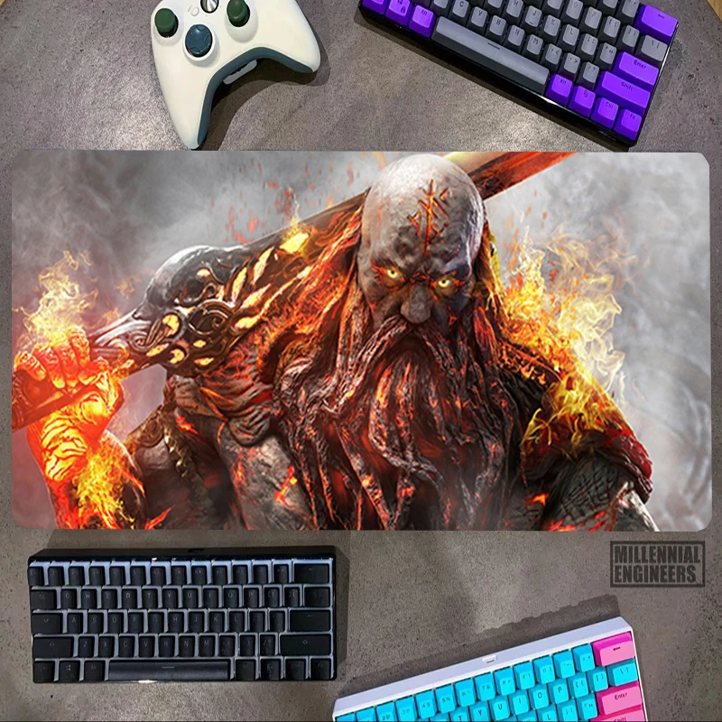 G-God Of War Game Mouse Pad Keyboard Office Accessories Premium Mousepad Big Mousepepad Desk Mat Gaming Mats Gamer Extended Xxl