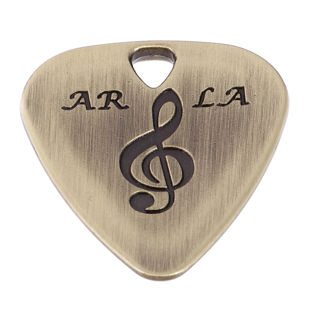 Classic Bronze Guitar Pick Neck Pendant Durable Zinc Alloy Plectrum for Bass Electric Acoustic Guitar