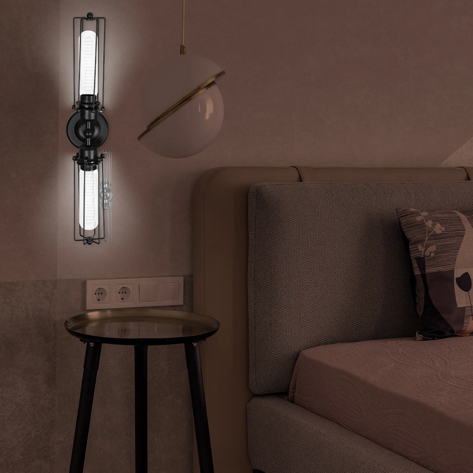 Бра винтажный черный светильник для прихожей, спальни, гостиной, бра, настенный декор, современный настенный декор, освещение