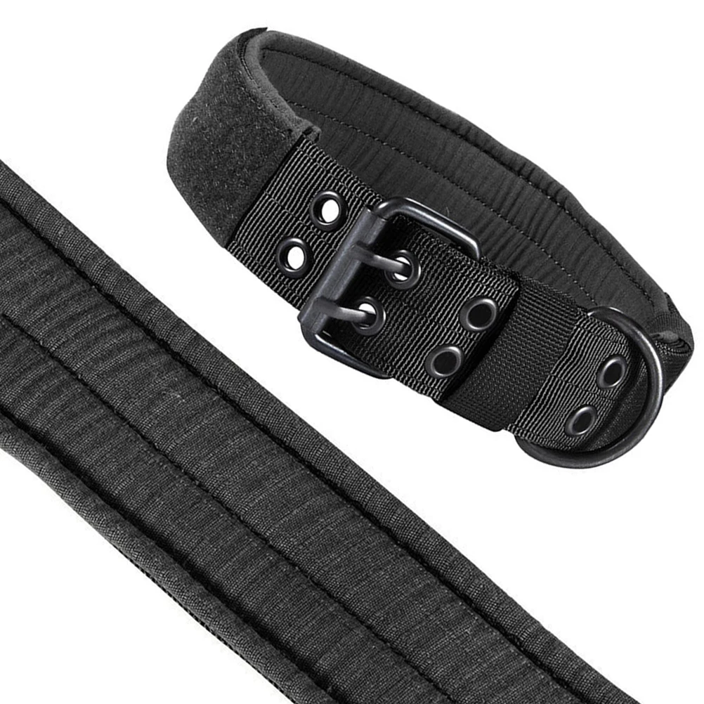 

Adjustable Nylon Dog Collar Military Style Metal Buckle Strong D Ring Handle For Small Medium Large Dogs Black Size Self