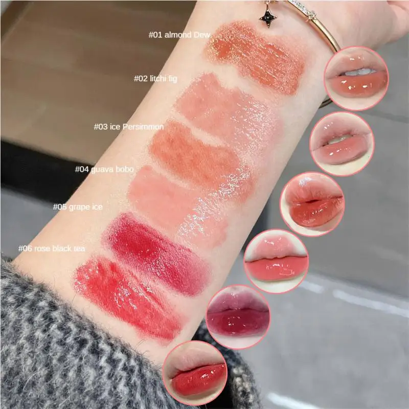 Gege Bear Florette Jelly Lipstick Luminous Hydrating Lipstick Lasting Highly Pigmented Color Red Lip Tint Kawaii  Makeup Tools