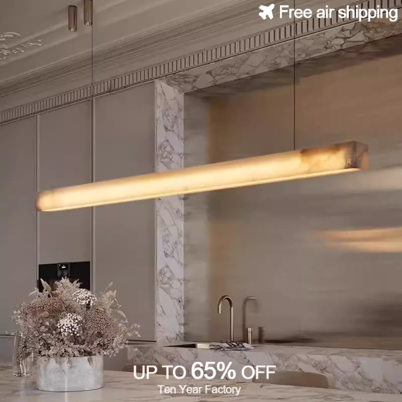 ثريا حديثة فاخرة مع غطاء مرمر وتصميم متكامل من الرخام الطبيعي والنحاس النقي لغرفة المعيشة وغرفة الطعام والمنزل