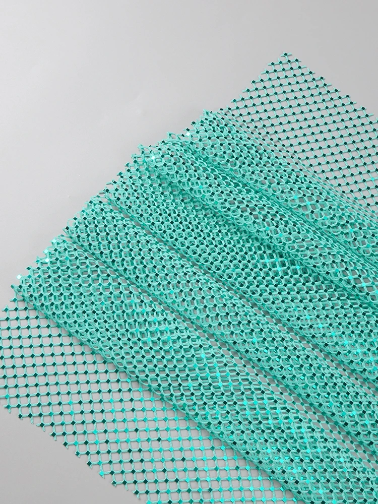 VC Fashion Teal Long Prom Dress Glitter Netfish Mesh Patchwork Strapless High Slit Pearls Flowers Details Evening Party Gowns