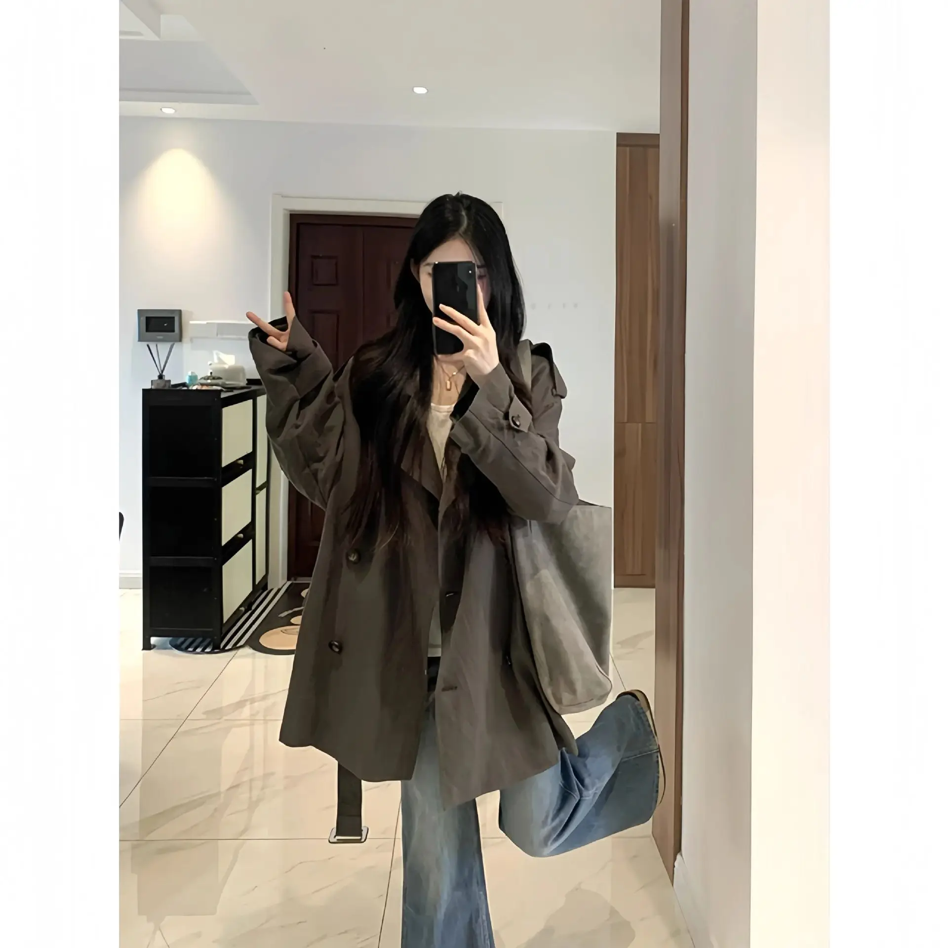 The Spring and Autumn Annals Coat Women Jackets Korean Version Loose Trench Coat Thin Version Trend Lapel Comfortable