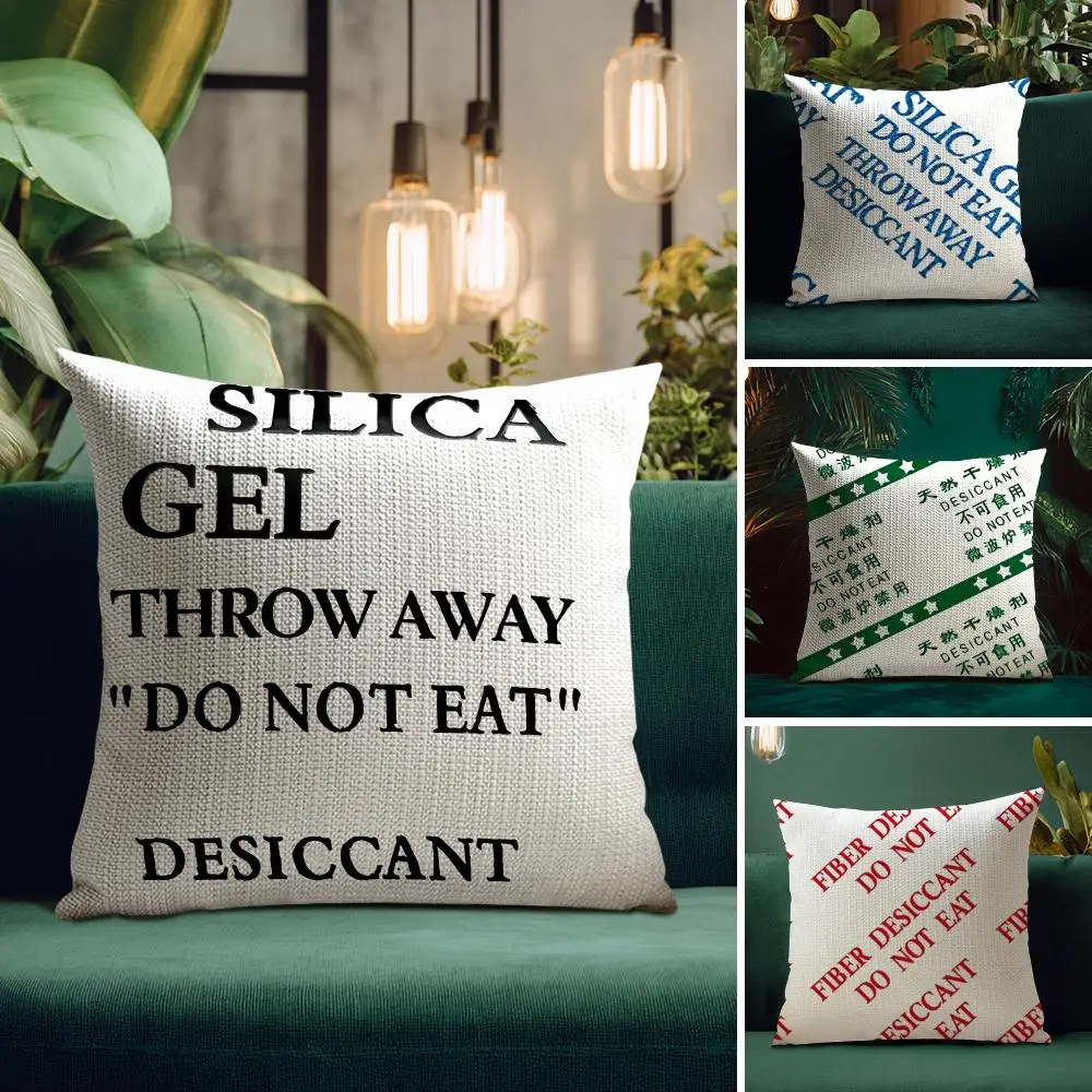 Desiccant Label Cushion Cover Natural Linen Organic Fabric Double-Sided Printing Breathable Perfect Gift For Decor