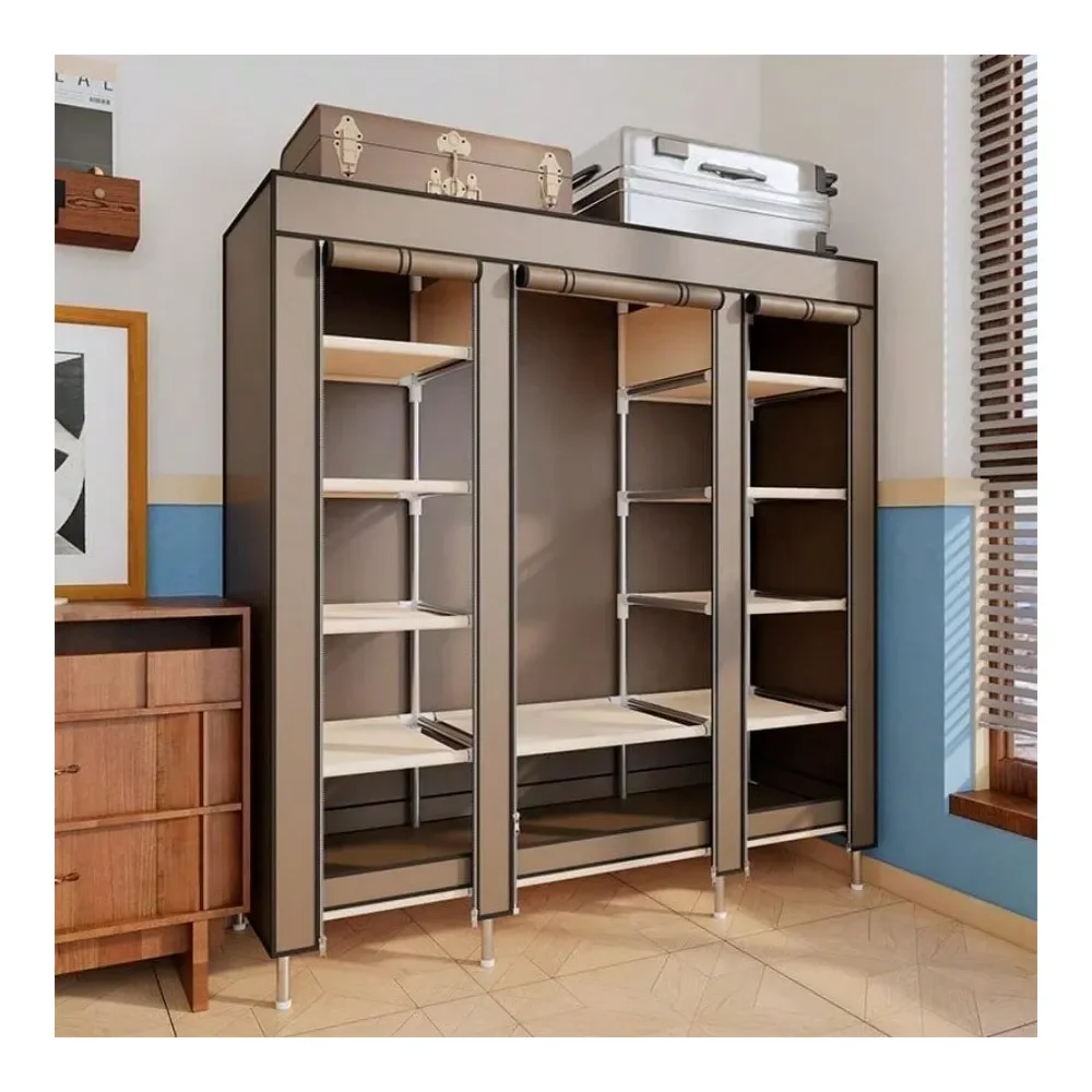 

Storage Spaces Armario With Steel Frame Portable Easy Assembly Dust Proof 1 Hanging Area Ideal For Dormitories Rental Rooms Roo