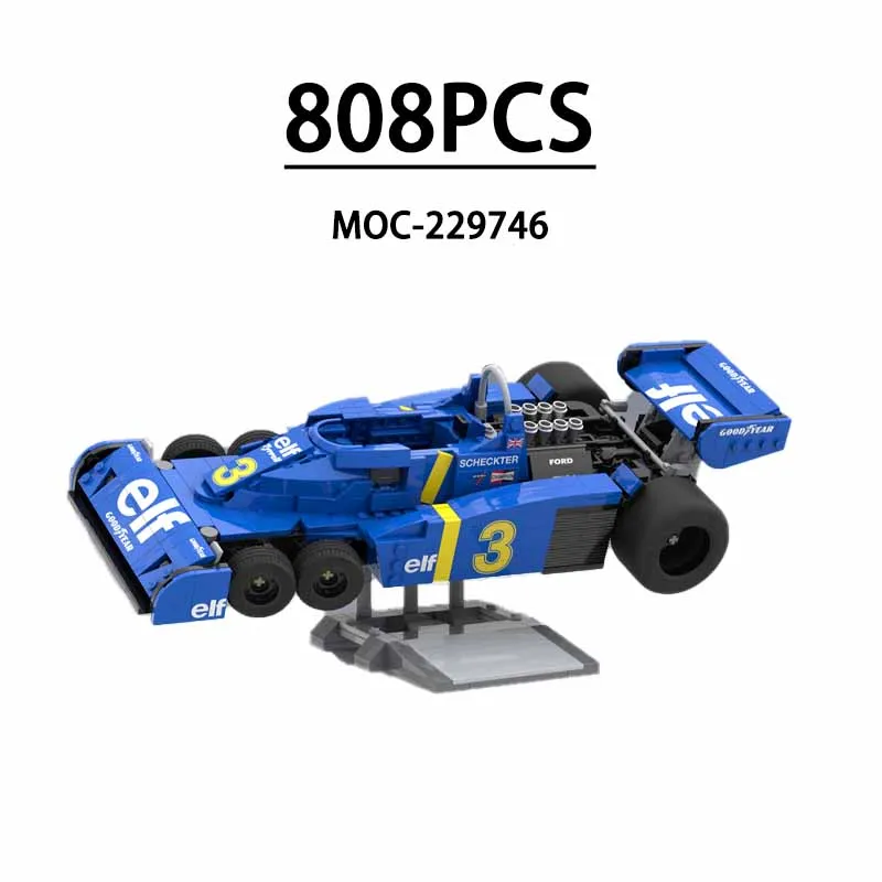 MOC-229746 F1 Racewagen 4WD P34 1976 (met stickers) 808 stuks Bouwsteenspeelgoed Cadeau Decoratie Verjaardagscadeau Kerstcadeau