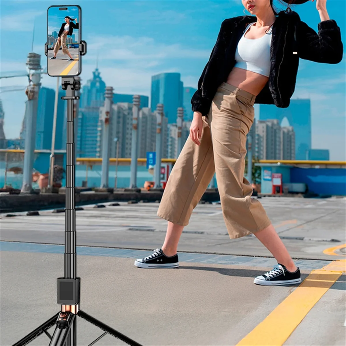 B43C Mini Selfie Vlog Monitor Mobile Bildschirm Smartphone Rückfahrkamera mit Version Projektion Fernfotografie