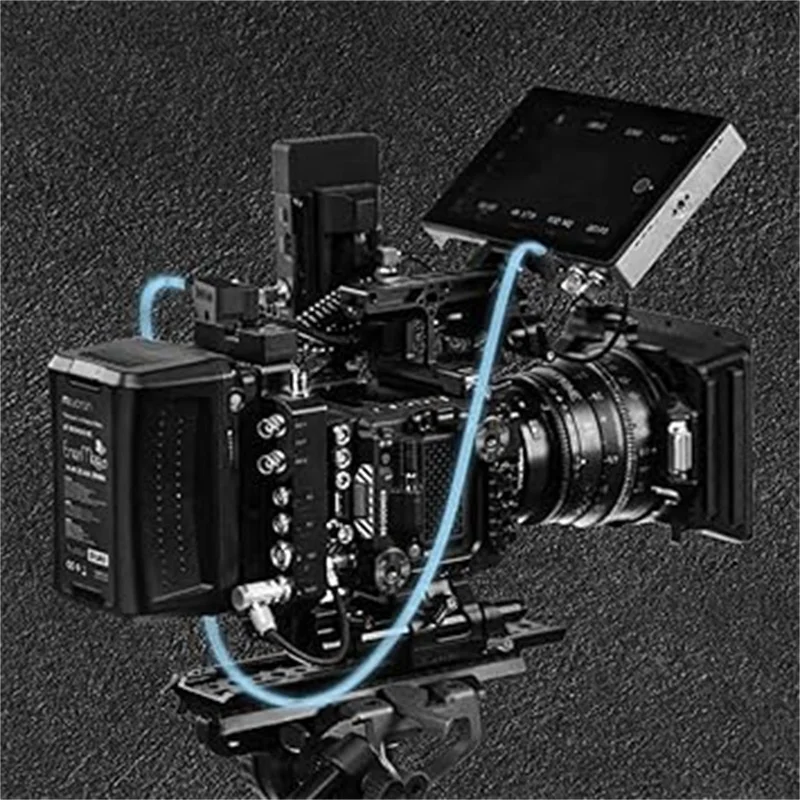 D-Tap to 2.1 DC 12V Right-Angle Power Tap Cable - for Blackmagic Design Video Assist, Atomos Shogun & SmallHD 702 Monitor 1m